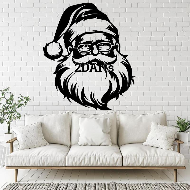 Santa Claus 2D Wall Art/Window Art - Digital STL & SVG Files for 3D Printing and Laser Cutting
