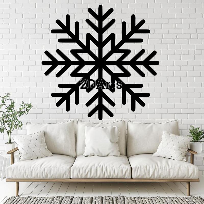 Snowflake 2D Wall Art/Window Art - Digital STL & SVG Files for 3D Printing and Laser Cutting