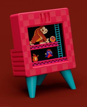 DONKEY KONG - Pixel Voxel Art Frame (No support, 3MF included)