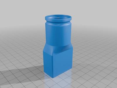 Vaccum Adaptor 35x19mm Square to 30mm Round Connector