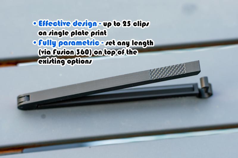 Parametric bag clip (80mm, 100mm, 120mm, 140mm)