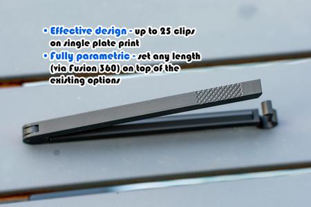 Parametric bag clip (80mm, 100mm, 120mm, 140mm)