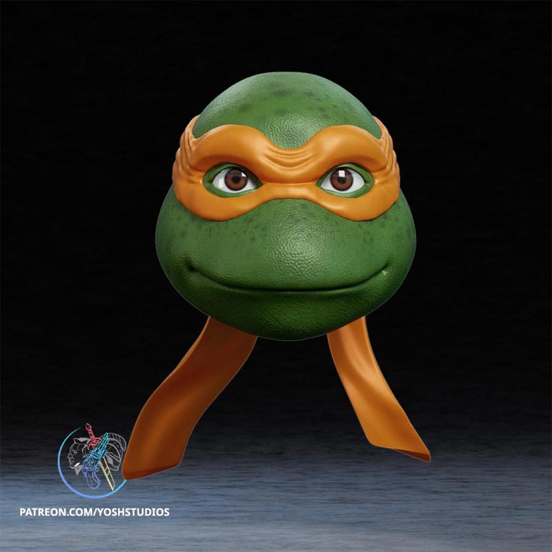 Orange Turtle Helmet 3D Printer File STL