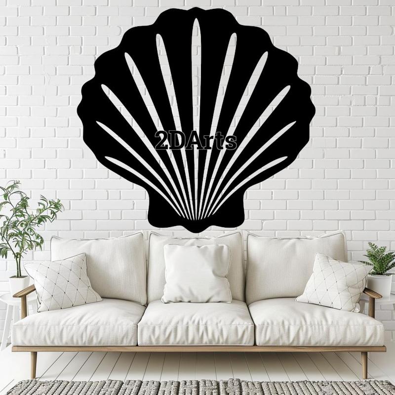 Shell 2D Wall Art/Window Art - Digital STL & SVG Files for 3D Printing and Laser Cutting