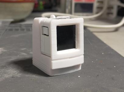 Retro PC style stand with keychain for M5 ATOM-S3