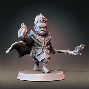 Gnome Warlock Type B w/ Modular Hands + Weapons (Presupported)