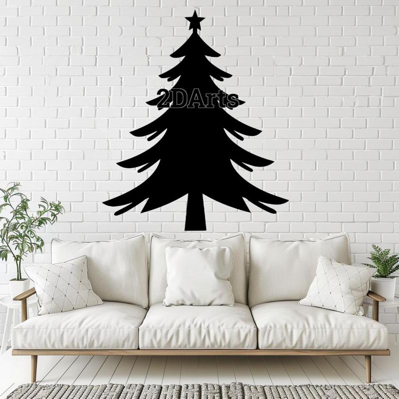 Christmas Tree 2D Wall Art/Window Art - Digital STL & SVG File
