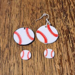 Baseball Earrings Hoop and Stud