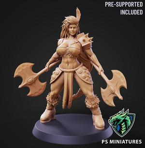 Barbarian Battlemaster Pose 4 - 2 Variants + Pinup