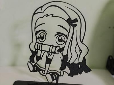 Nezuko Kamado with stand - Demon Slayer 2d art