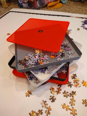 Stackable Puzzle Piece Organizer Tray