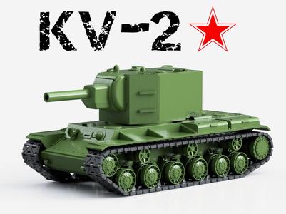 KV-2 Russian Heavy Tank 3D Model