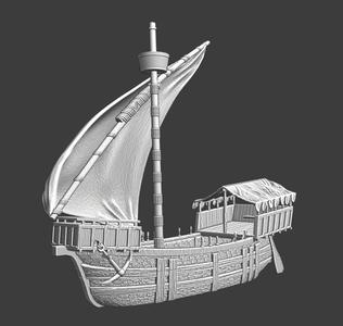 Medieval ship - combined war-/transportship