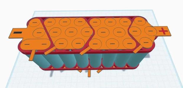 6S4P honeycomb 21700 3 row design 22.2V battery   