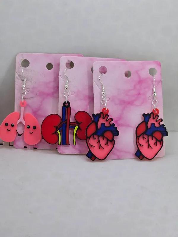 Heart and Kidney Earrings   
