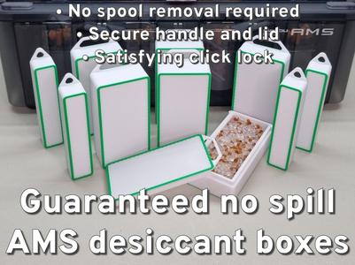 No spill AMS desiccant boxes - no hygro
