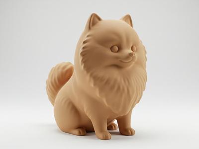 Mini Cute Pomeranian Figurine