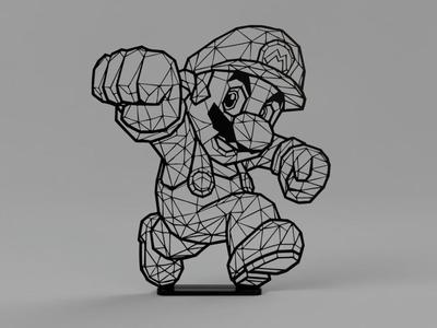 Low poly Super Mario with stand