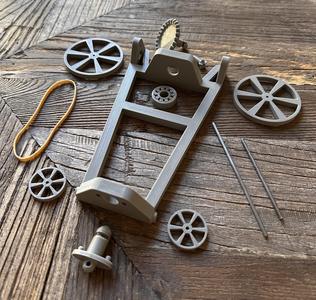 Rubber Band-Powered Car (winds up with drill) CAN GO 35ft+!