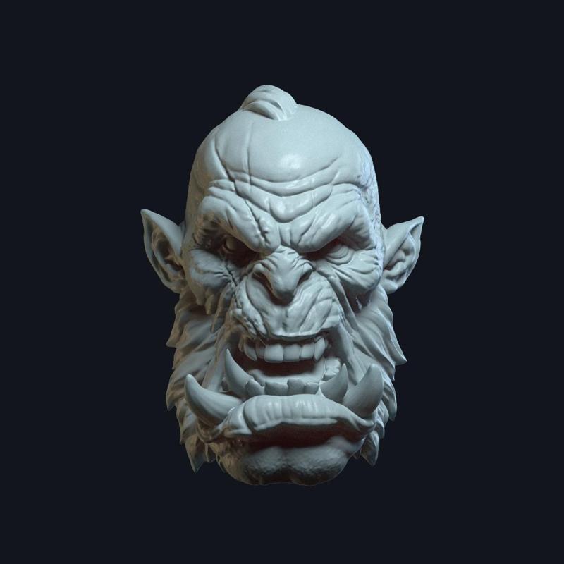 Orc V8 - Custom Action Figure Head