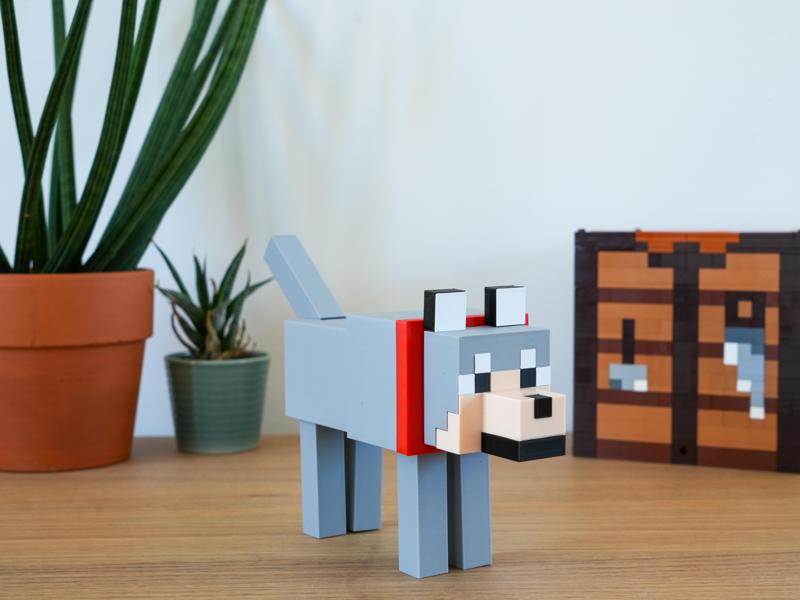 Minecraft Articulated Wolf-3MF multipart file 