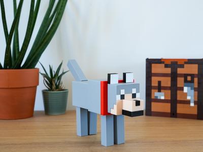 Minecraft Articulated Wolf-3MF multipart file 