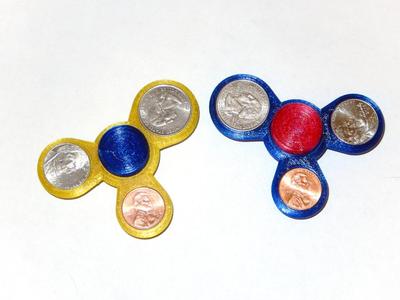 Asymmetric Balanced Fidget Spinner: Penny, Nickel, Quarter