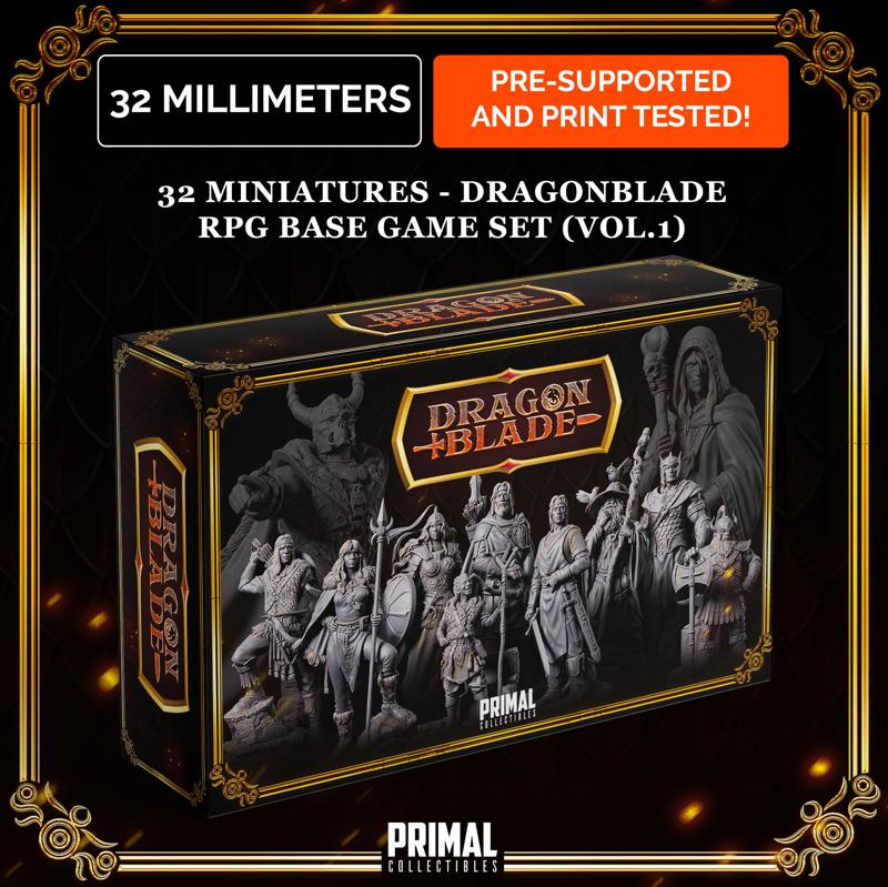 32 miniatures - complete RPG base game (volume.1) - DRAGONBLADE- Premium Package