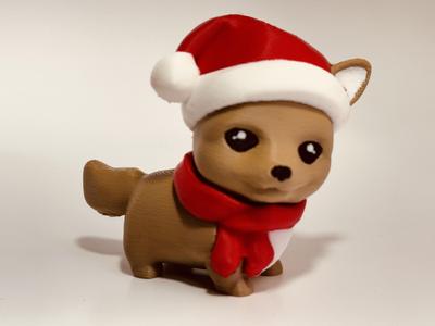 Teal Cat Creative Christmas Corgi bobble-head