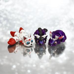 Mini Cryptids - Kitsune - Jersey Devil - Wolpertinger - Articulates Flexis