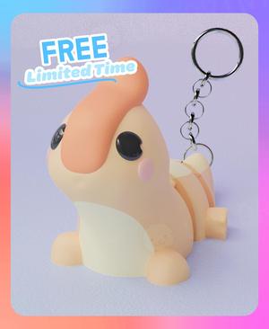 Flexi Parasaurolophus Dinosaur Keychain (Single Color)