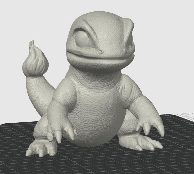  Charmander - Realistic Pokemon - 3D print STL and multicolor 3MF file