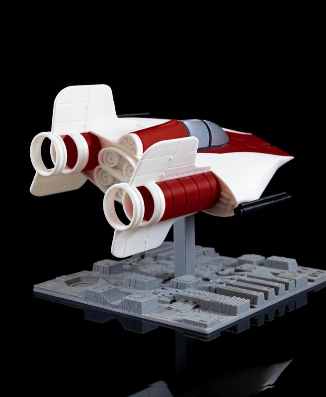 A-Wing over Death Star - Star Wars - No Supports, No AMS