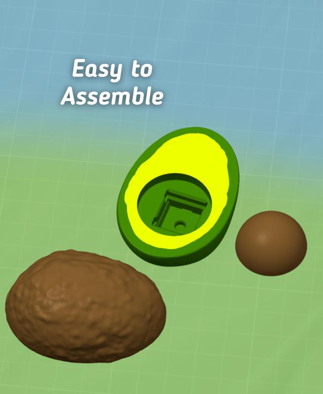 Ludo Avocado Clicker - Avocado Fidget Clicker - 3d Printed Ludo Fidget toy
