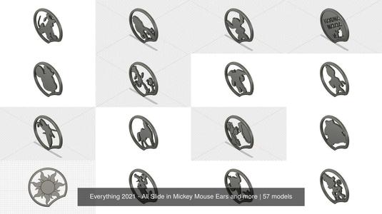 Everything 2021 - All Slide in Mickey Mouse Ears and more 3D Model Collection