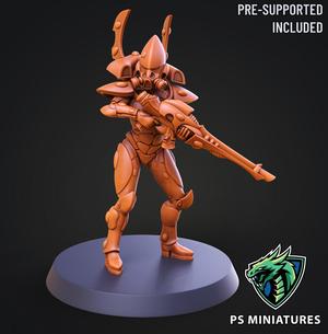 Space Elf Male Soldier Pose 1 - 8 Variants
