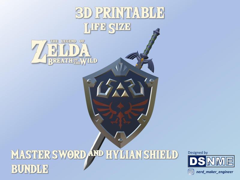Zelda Breath of the Wild - Master Sword and Hylian Shield 3D Model Collection