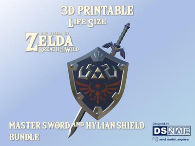 Zelda Breath of the Wild - Master Sword and Hylian Shield 3D Model Collection