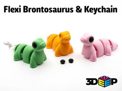 Flexi Brontosaurus & Keychain - No Supports