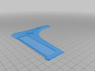Beard Comb and Shaping Tool by "waraar" 3d printer friendly