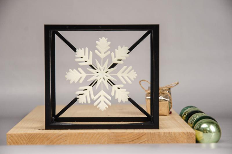 ❄️ Snowflake Cube - Floating Snowflake Design ❄️ - Pre-supported 