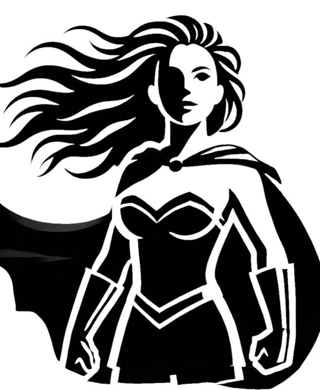 Leather Stamp 100mm Lady Superhero 