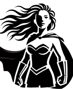 Leather Stamp 100mm Lady Superhero 