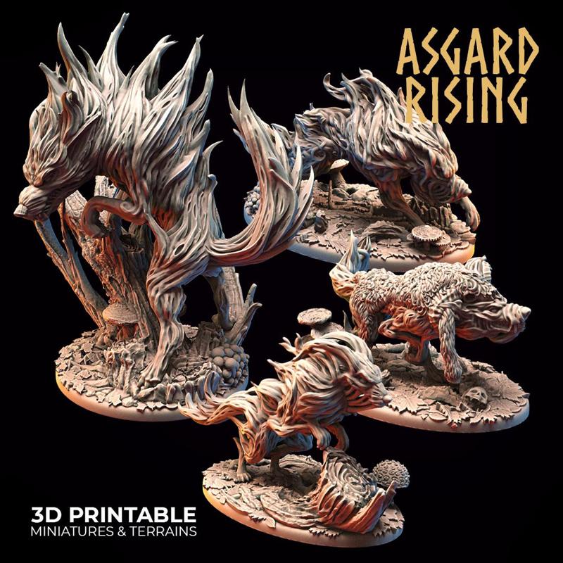Wraith Wolves /EasyToPrint/ /Pre-supported/