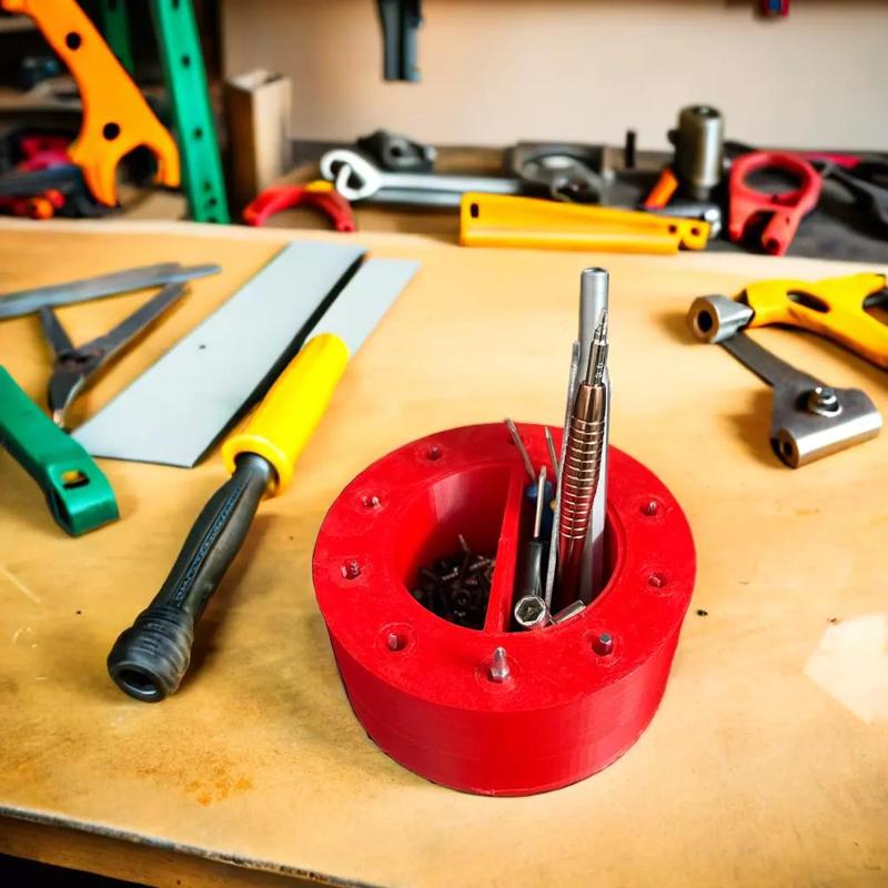Rotating Screwdriver and Bit Holder – 3D Printable Tool Organizer with Screw Storage