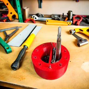 Rotating Screwdriver and Bit Holder – 3D Printable Tool Organizer with Screw Storage