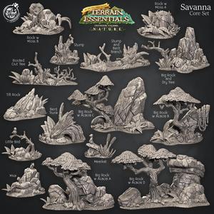 Savanna Terrain Set (Pre-Supported) - Terrain