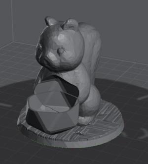Cute Squirrel D20 Dice Guardian Stand D20 Display DnD TTRPG