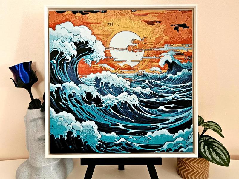 Japanese Wave - Filament Painting (HueForge)