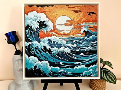 Japanese Wave - Filament Painting (HueForge)